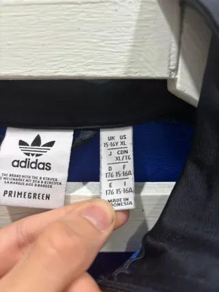 Chaqueta Adidas Original Azul y Negra