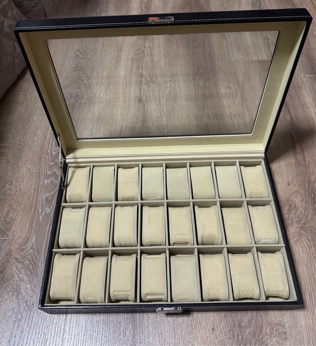 Estuche para relojes con 24 compartimentos