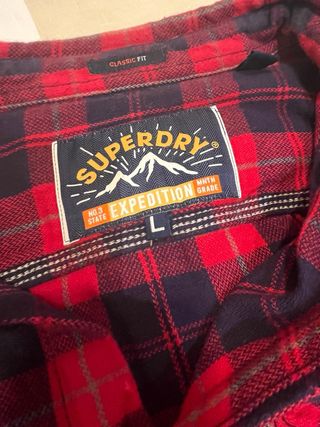 Camisa Superdry cuadros roja y azul Talla L