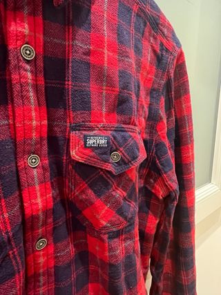 Camisa Superdry cuadros roja y azul Talla L