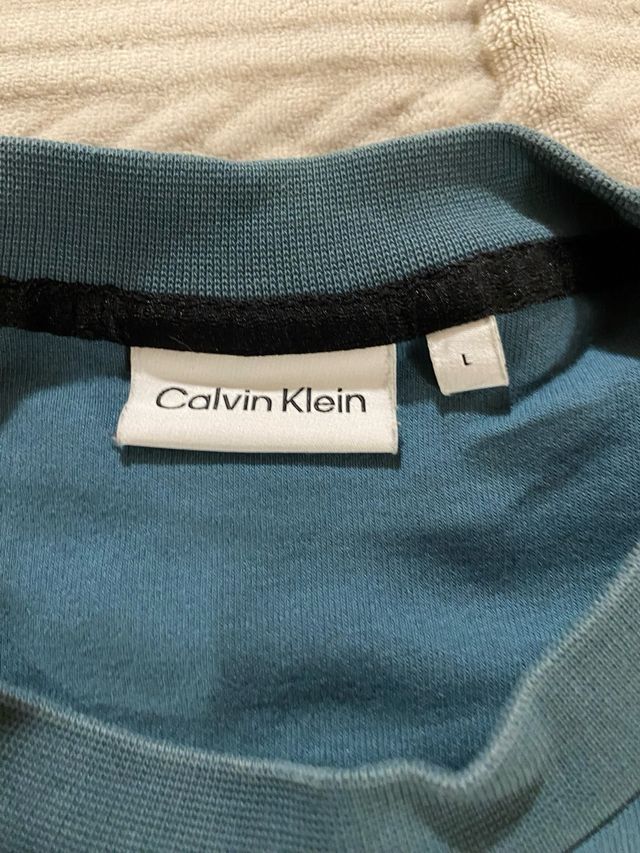 Felpa Calvin Klein Blu Petrolio Taglia L