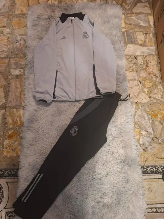 Conjunto Adidas Real Madrid Gris y Negro