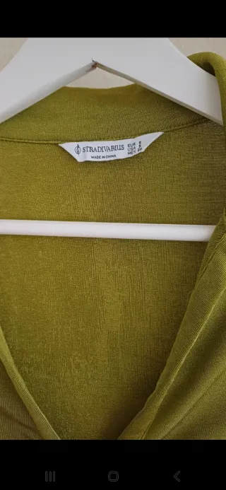 Top verde manga larga drapeado