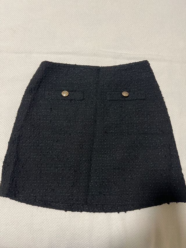 Falda Tweed Negra H&M