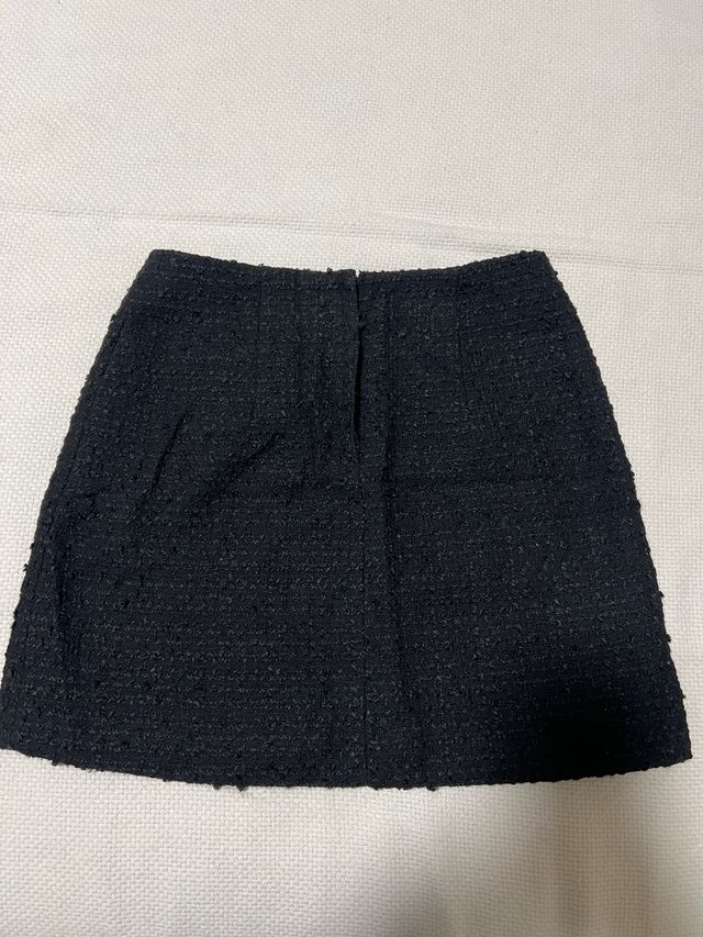 Falda Tweed Negra H&M