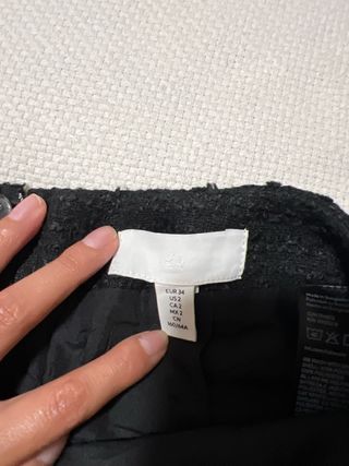 Falda Tweed Negra H&M