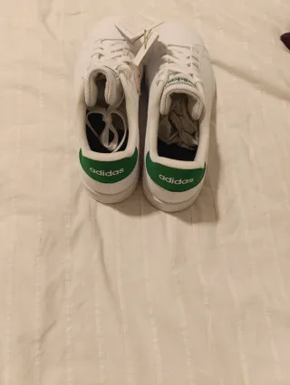 Adidas Advantage Talla 39 1/3 Blancas Verdes