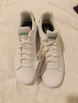 Adidas Advantage Talla 39 1/3 Blancas Verdes