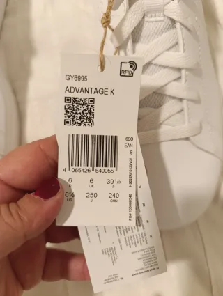 Adidas Advantage Talla 39 1/3 Blancas Verdes