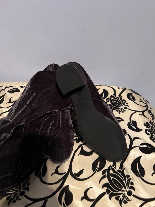 Botas Mango terciopelo negro talla 38