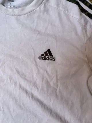 Camiseta Adidas Blanca Rayas Negras