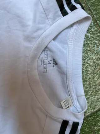 Camiseta Adidas Blanca Rayas Negras