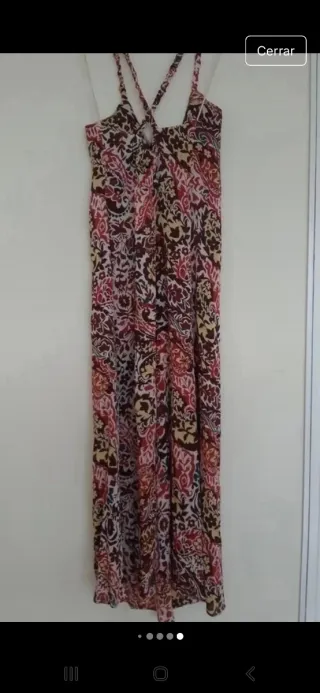 Vestido largo estampado tiras cruzadas