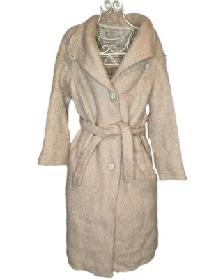 Cappotto Vintage Mohair/Lana Anni '60 Beige