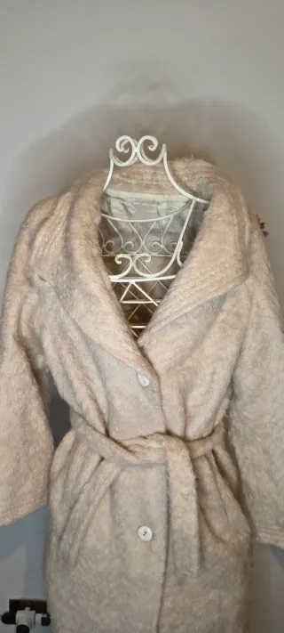 Cappotto Vintage Mohair/Lana Anni '60 Beige