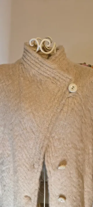 Cappotto Vintage Mohair/Lana Anni '60 Beige