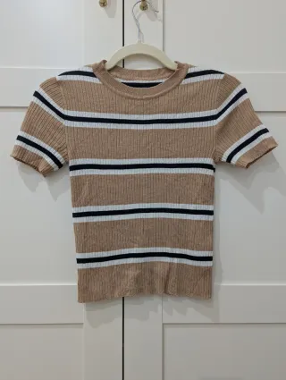 Camiseta de punto a rayas H&M XS