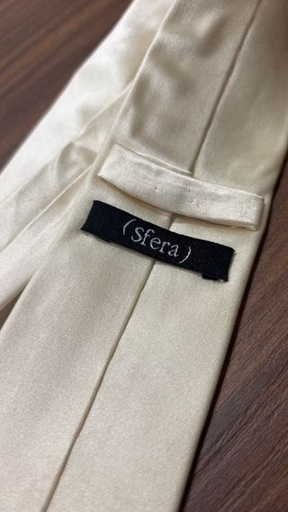 Corbata de seda hombre beige