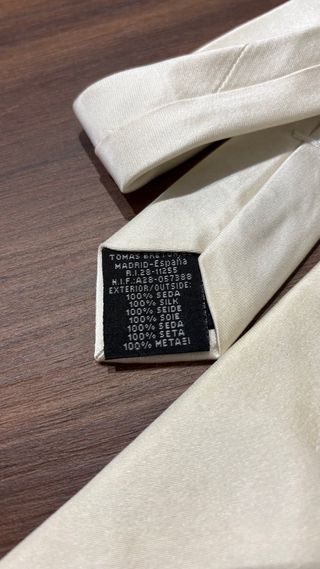 Corbata de seda hombre beige
