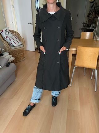 Abrigo largo Desigual gris oscuro talla 40