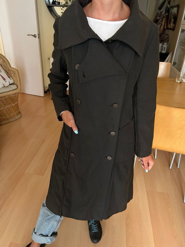 Abrigo largo Desigual gris oscuro talla 40