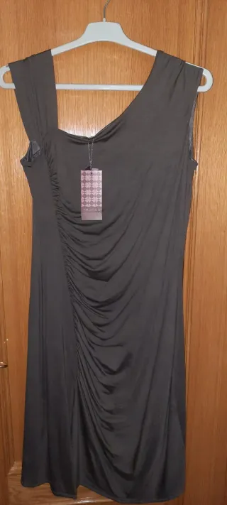 Vestido Trucco color topo  talla L/42