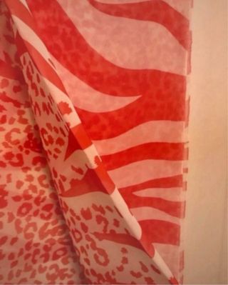 Foulard donna fantasia zebra rosso bianco