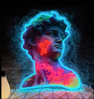 Lampada Neon Led "DAVID" Love Art