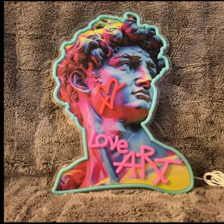 Lampada Neon Led "DAVID" Love Art