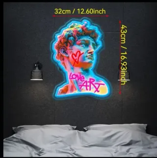 Lampada Neon Led "DAVID" Love Art