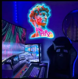 Lampada Neon Led "DAVID" Love Art