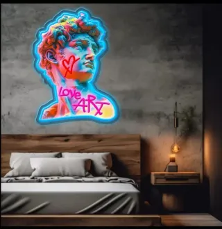 Lampada Neon Led "DAVID" Love Art