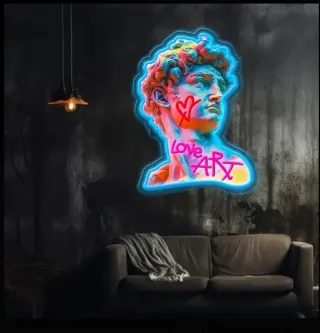 Lampada Neon Led "DAVID" Love Art