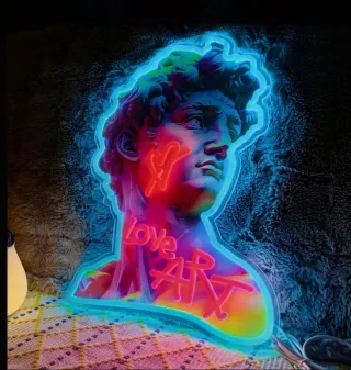 Lampada Neon Led "DAVID" Love Art