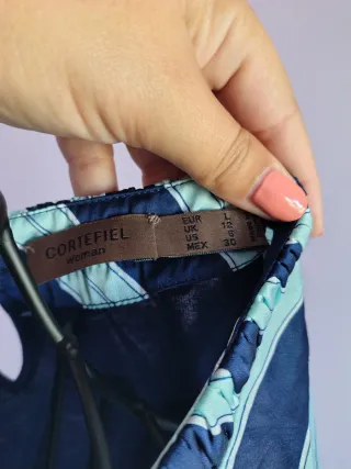 Blusa Cortefiel Rayas Azul Marino y azul claro