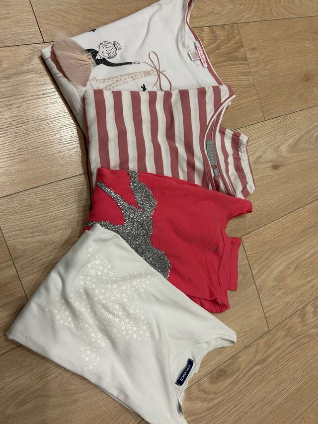 Lote 4 camisetas manga larga niña
