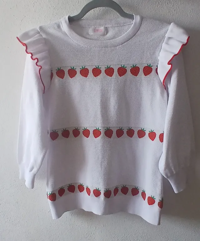 Jersey Dunnes Savida Mujer Fresas Blanco