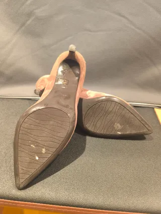 Zapatos de piel color topo talla 38