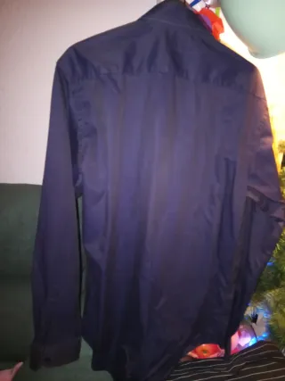 Camisa Zara Man Azul Slim Fit