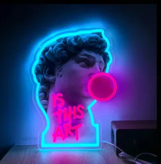 Lampada Neon Led "DAVID" Is this art