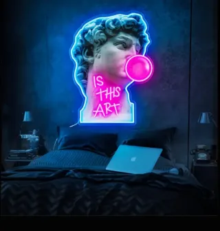 Lampada Neon Led "DAVID" Is this art
