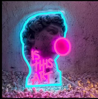 Lampada Neon Led "DAVID" Is this art