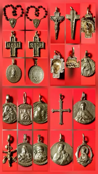 PLATA Medallas,Cruces,Rosarios
