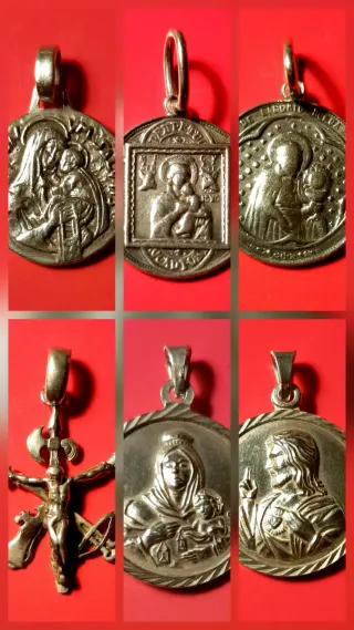 PLATA Medallas,Cruces,Rosarios