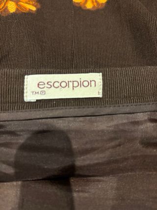 Falda de pana estampada floral marrón