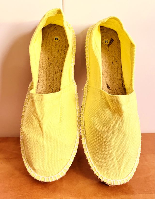Alpargatas de cáñamo amarillas talla 38