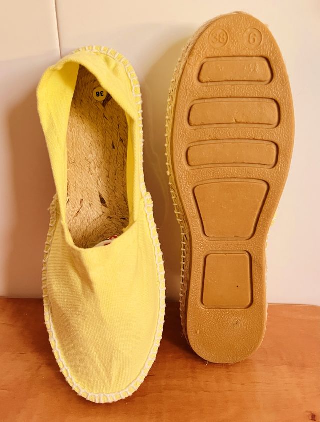 Alpargatas de cáñamo amarillas talla 38