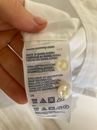 Tommy Hilfiger Camicia Bianca Uomo M - 100% Cotone