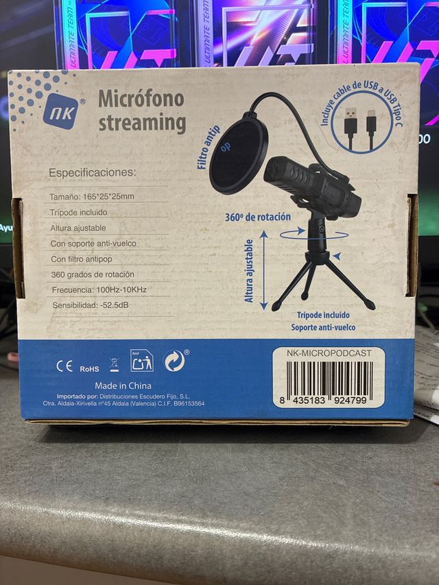 Micrófono NK Streaming con Trípode y Filtro
