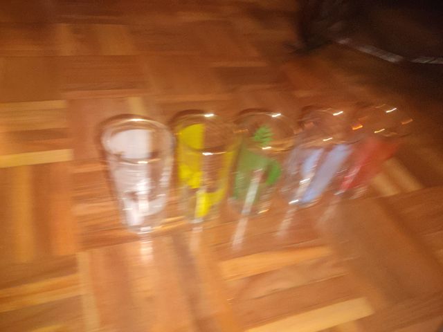 Lote 5 vasos altos vintage borde dorado